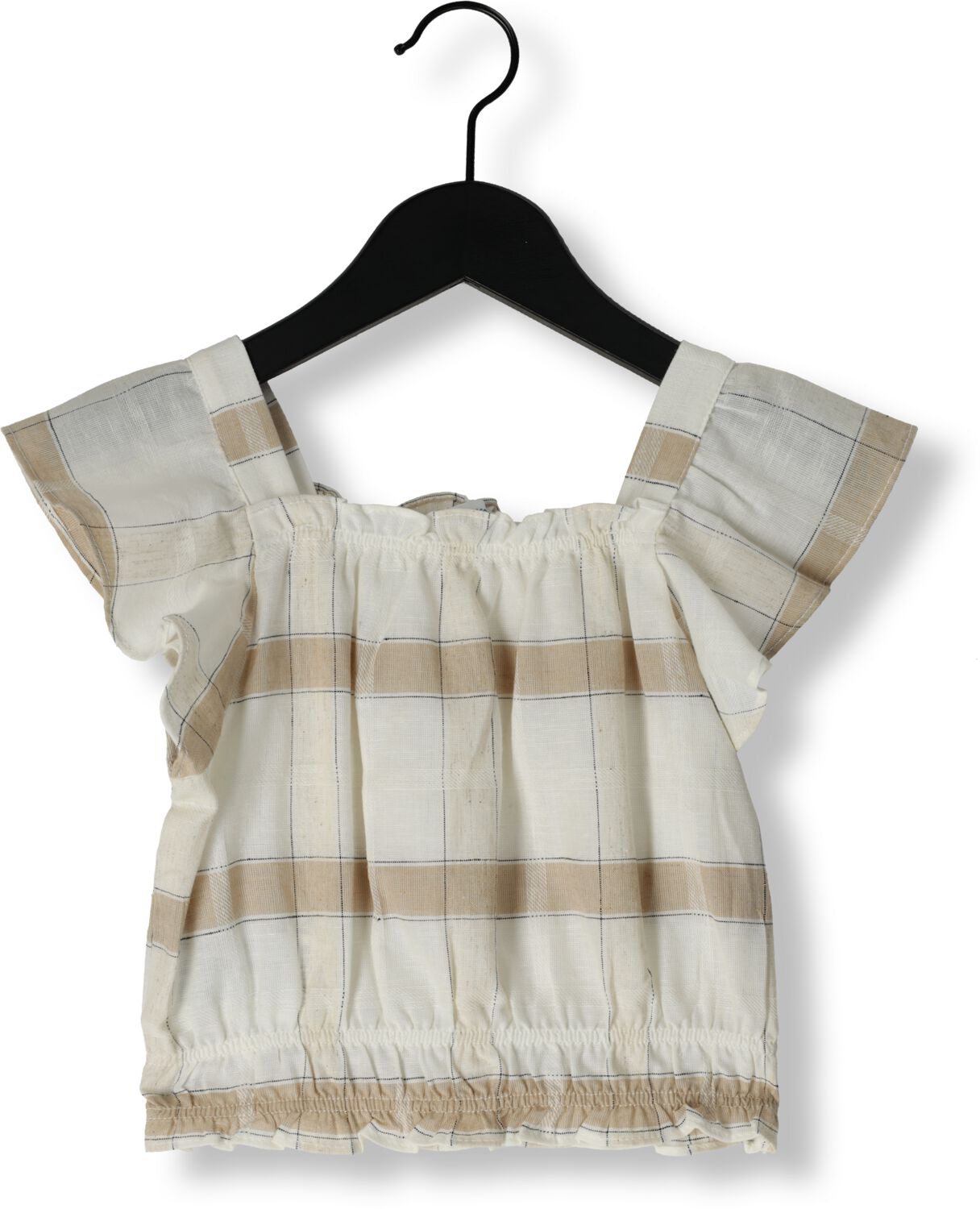 MAYORAL Meisjes Tops & T-shirts Plaid Linen Blouse Beige