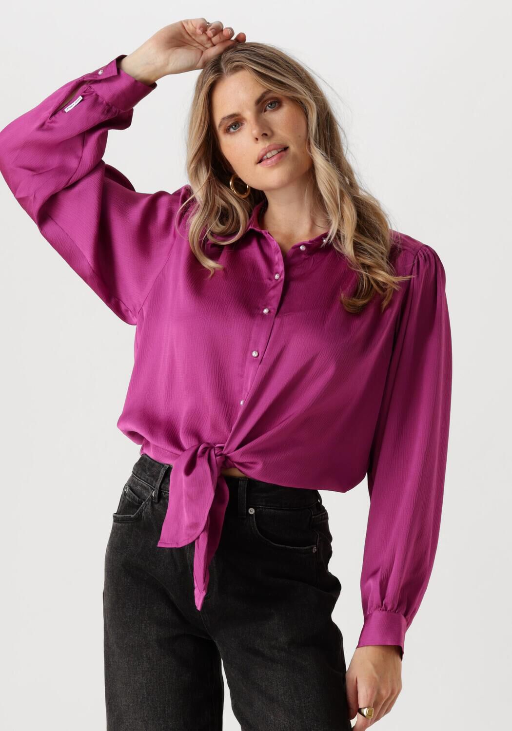 CATWALK JUNKIE Dames Blouses Button Up Blouse With Lash Paars