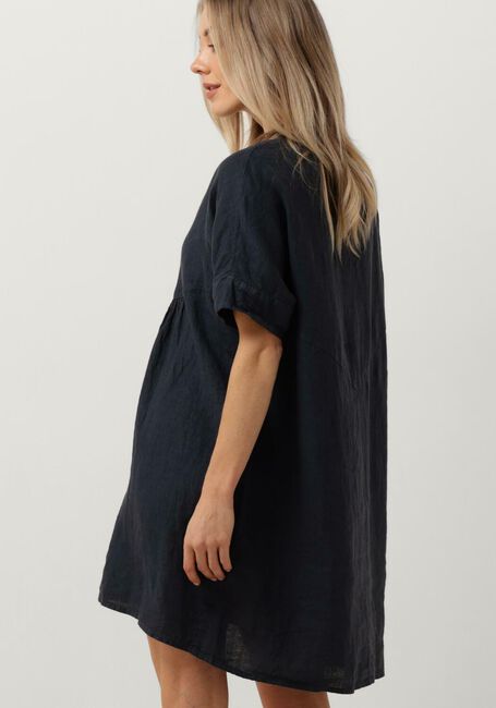 Donkerblauwe BY-BAR Midi jurk TAIS LINEN DRESS - large