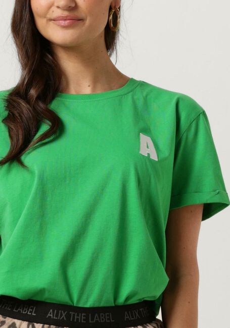 Groene ALIX THE LABEL T-shirt LADIES KNITTED EMBROIDERED A T-SHIRT - large