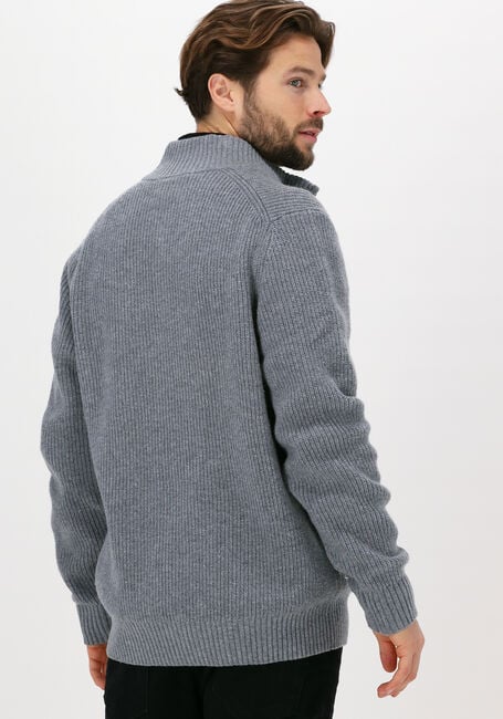 Grijze LYLE & SCOTT Trui RIBBED 1/4 ZIP JUMPER - large