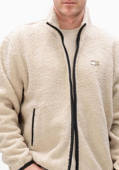 Creme TOMMY JEANS Teddy jas TJM RLX BADGE ZIP-THRU EXT - large