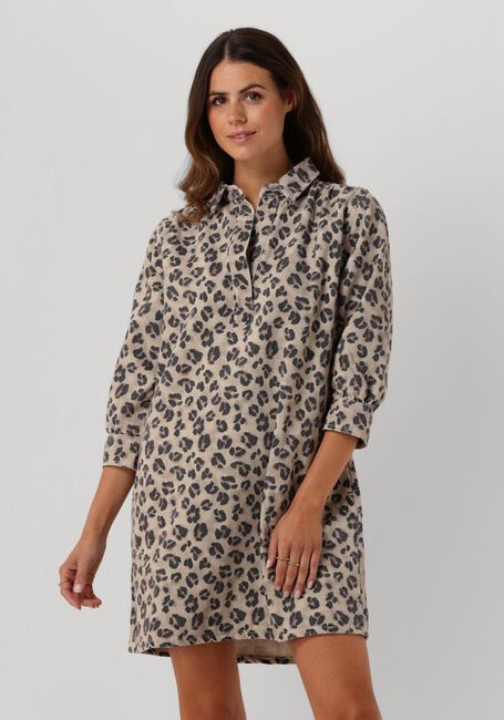 Bruine BY-BAR Midi jurk FLYNTH CHEETAH DRESS - large