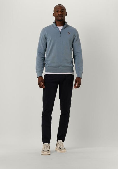 Lichtblauwe PS PAUL SMITH Trui MENS SWEATER HALF ZIP ZEB BAD Lichtblauwe PS PAUL SMITH Trui MENS SWEATER HALF ZIP ZEB BAD - large