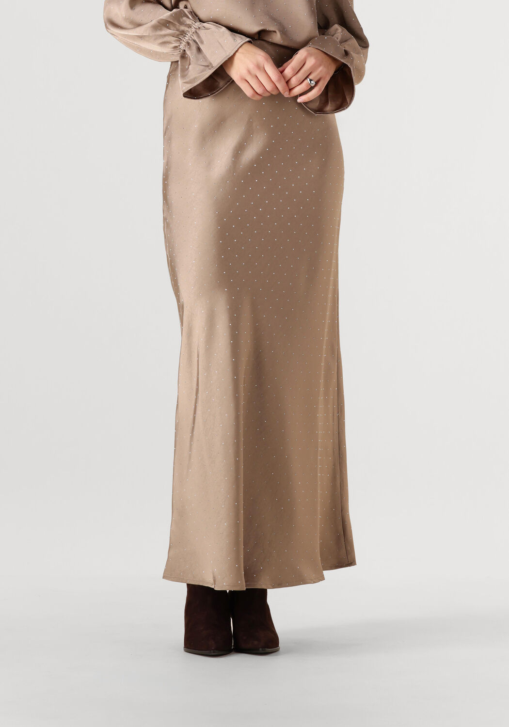 Beige NEO NOIR Maxirok VISO HEAVY SATEEN BEDAZ SKIRT - large