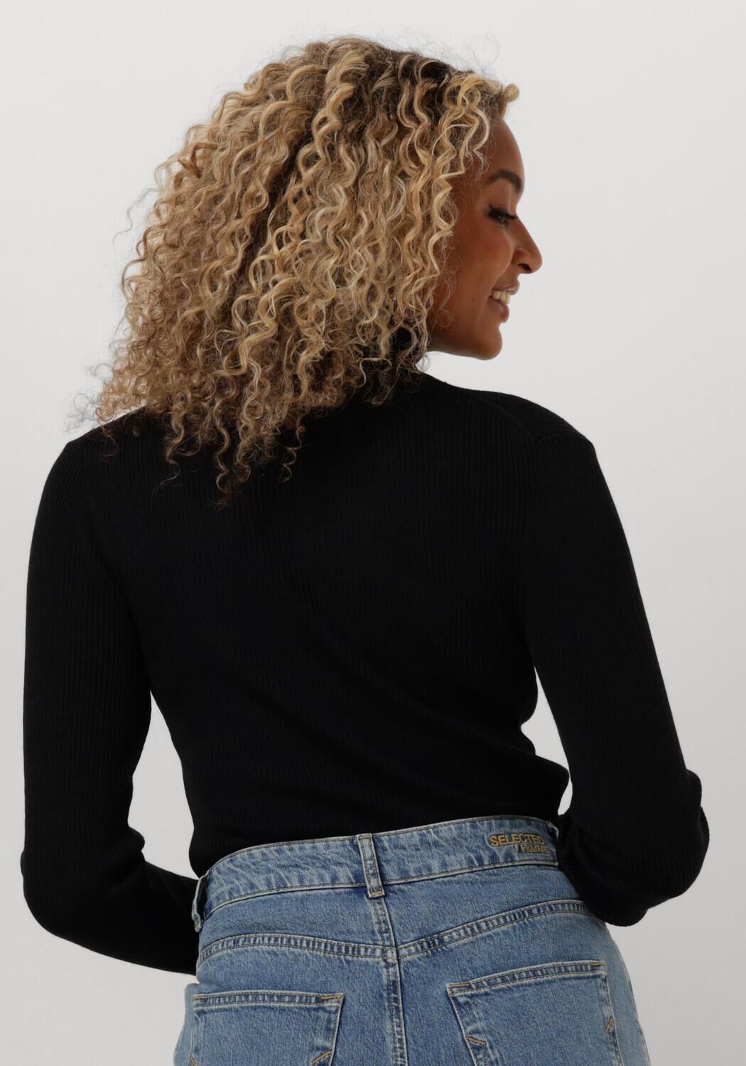 SELECTED FEMME Dames Truien & Vesten Slfnaja Ls Knit Roll Neck Zwart