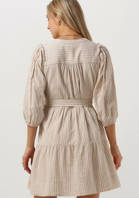 Witte SELECTED FEMME Mini jurk SLFHILLIE 3/4 STRIPED SHORT LINEN DRESS - large