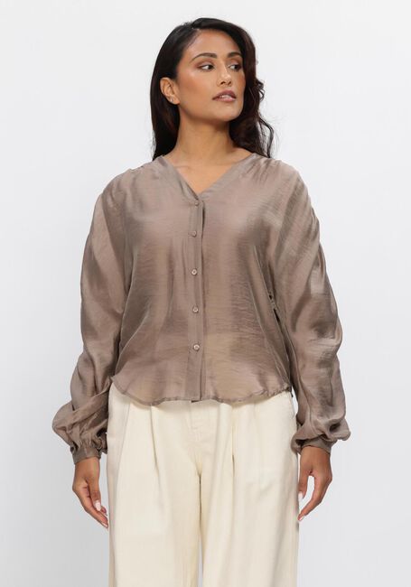 Taupe MSCH COPENHAGEN Blouses MSCHRAMONA RIKKELIA VOLUME SHIRT - large