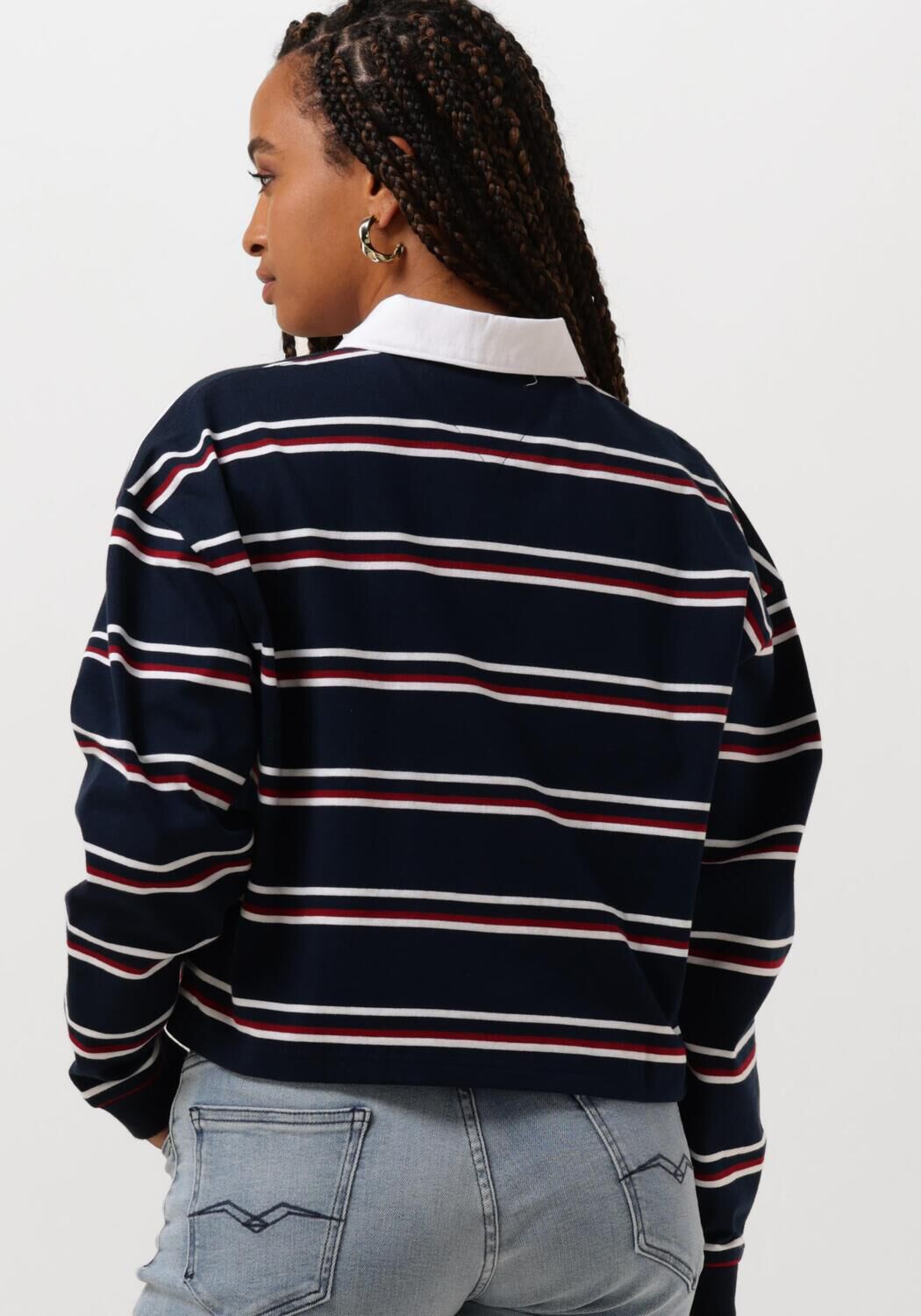 TOMMY JEANS Dames Tops & T-shirts Tjw Letterman Stripe Blauw