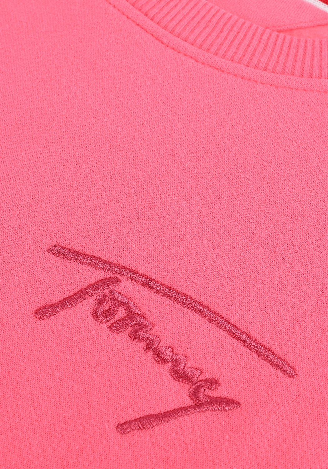 Roze TOMMY JEANS Sweater TJW CROP TOMMY SIGNATURE CREW - large