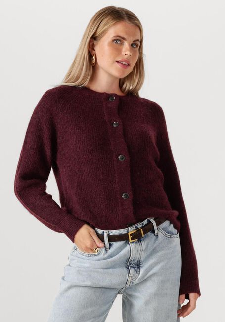 Bordeaux SELECTED FEMME Vest SLFLULU LS KNIT SHORT CARDIGAN - large