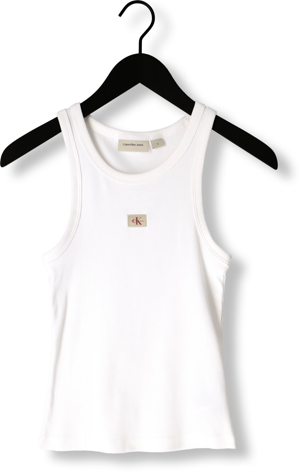 CALVIN KLEIN Dames Tops & T-shirts Woven Label Rib Tank Top Wit