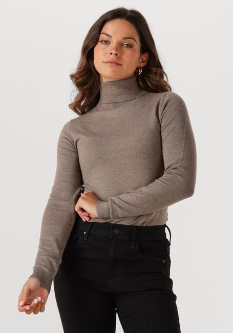 Taupe OBJECT Trui OBJTHESS L/S ROLLNECK KNIT PULLOVER - large