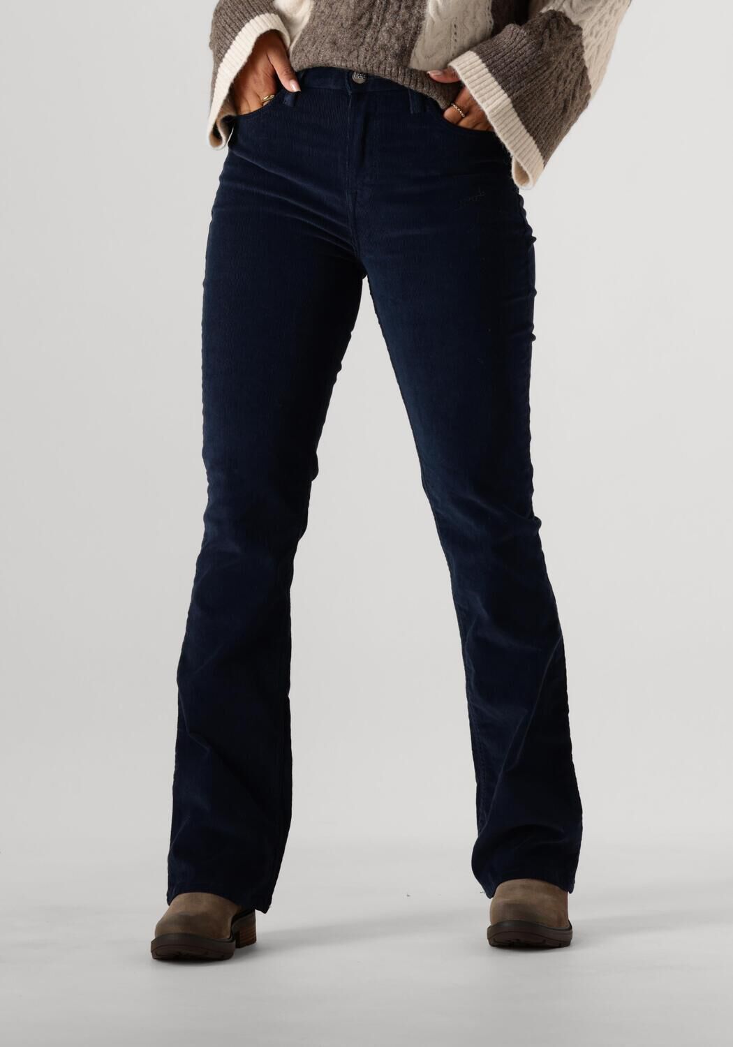Lee Donkerblauwe Flared Corduroy Jeans Blue Dames