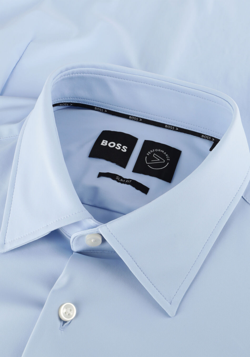 Lichtblauwe BOSS BLACK Klassiek overhemd P-HANK-KENT-C1-222 - large