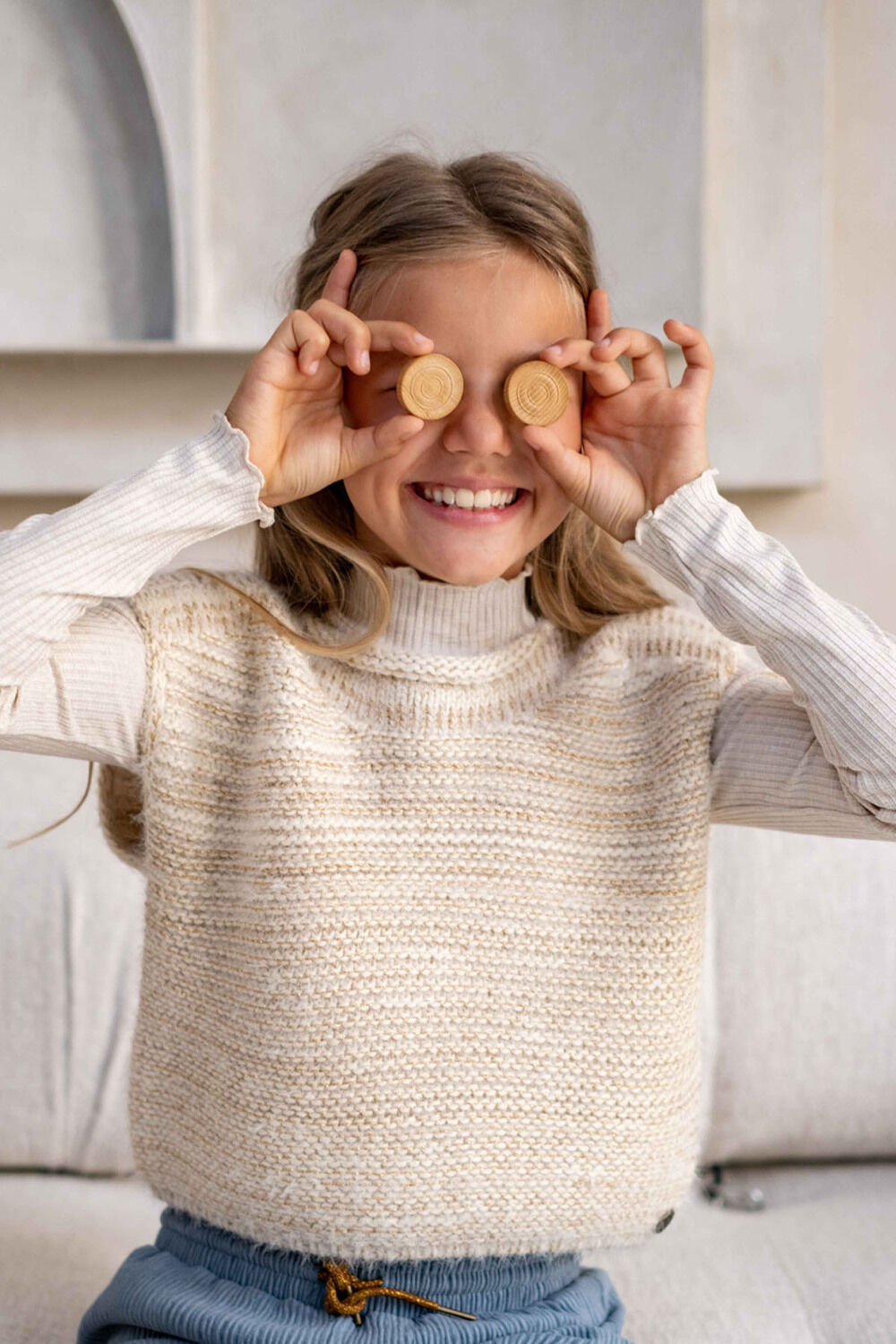 Beige LIKE FLO Spencer DANI KNITTED SPENCER - large