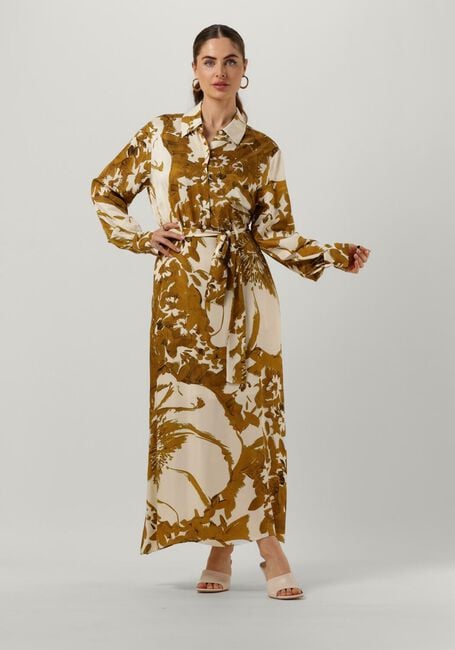 Gouden VANILIA Maxi jurk PRINTED DRESS - large