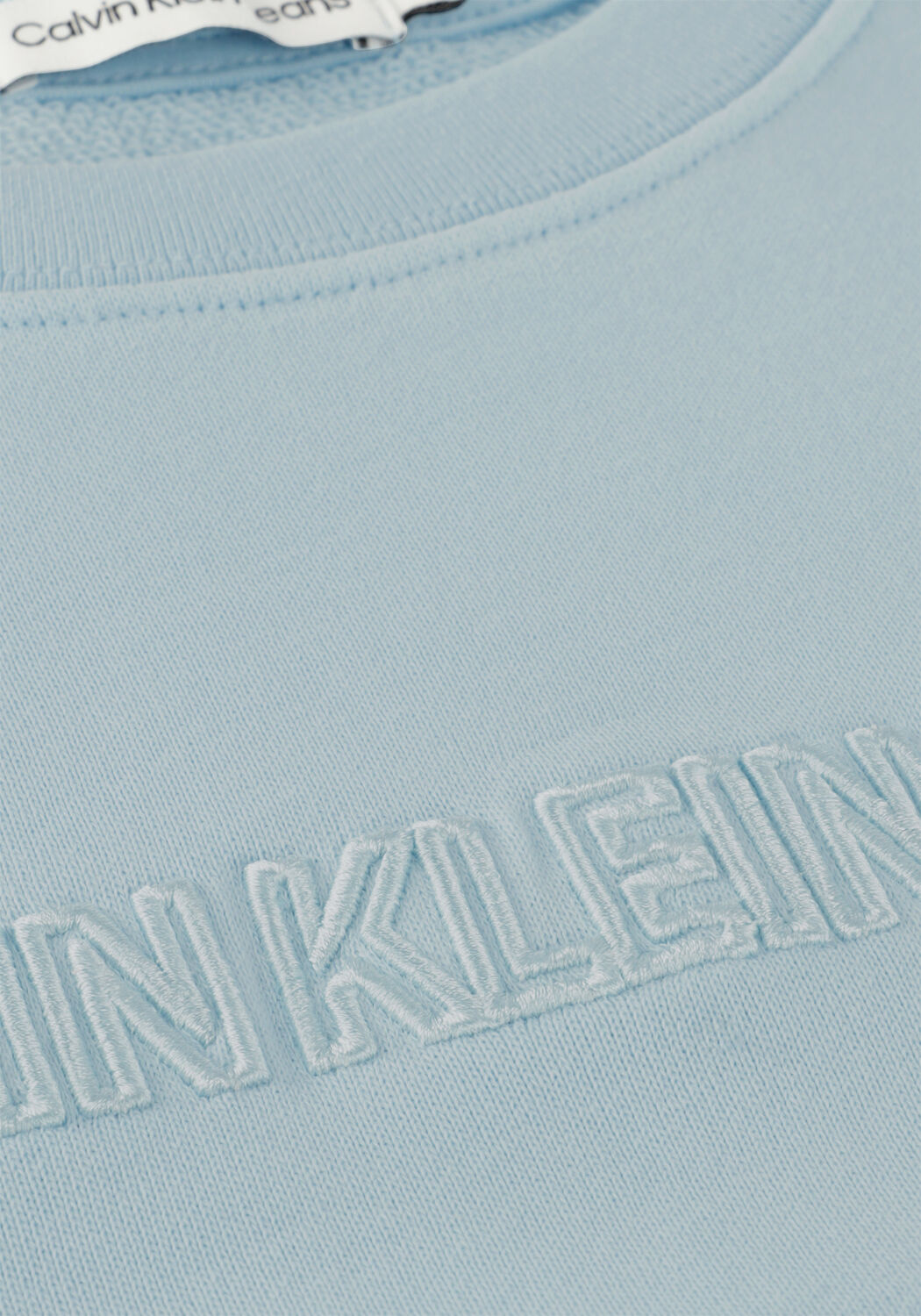 lichtblauwe calvin klein sweater ckj raised embro swearshirt