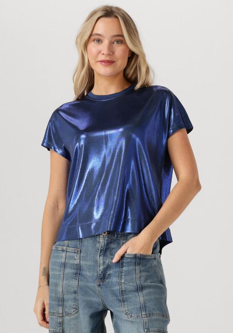 Blauwe MOS MOSH Top MMNIVOLA O-NECK METALLIC TEE - large