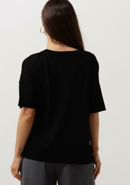 Zwarte SELECTED WOMEN T-shirt SLFWILLE SS KNIT O-NECK - large