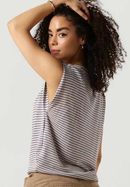 Blauwe BY-BAR T-shirt DIEDE SMALL STRIPE TOP - large