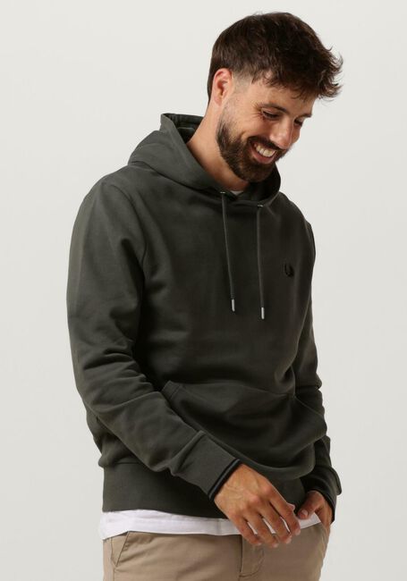 Olijf FRED PERRY Truien/vesten TIPPED HOODED SWEATSHIRT - large
