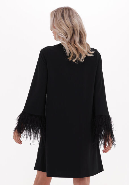 Zwarte ANA ALCAZAR Midi jurk DRESS FEATHERS REACH COMPLIANT - large