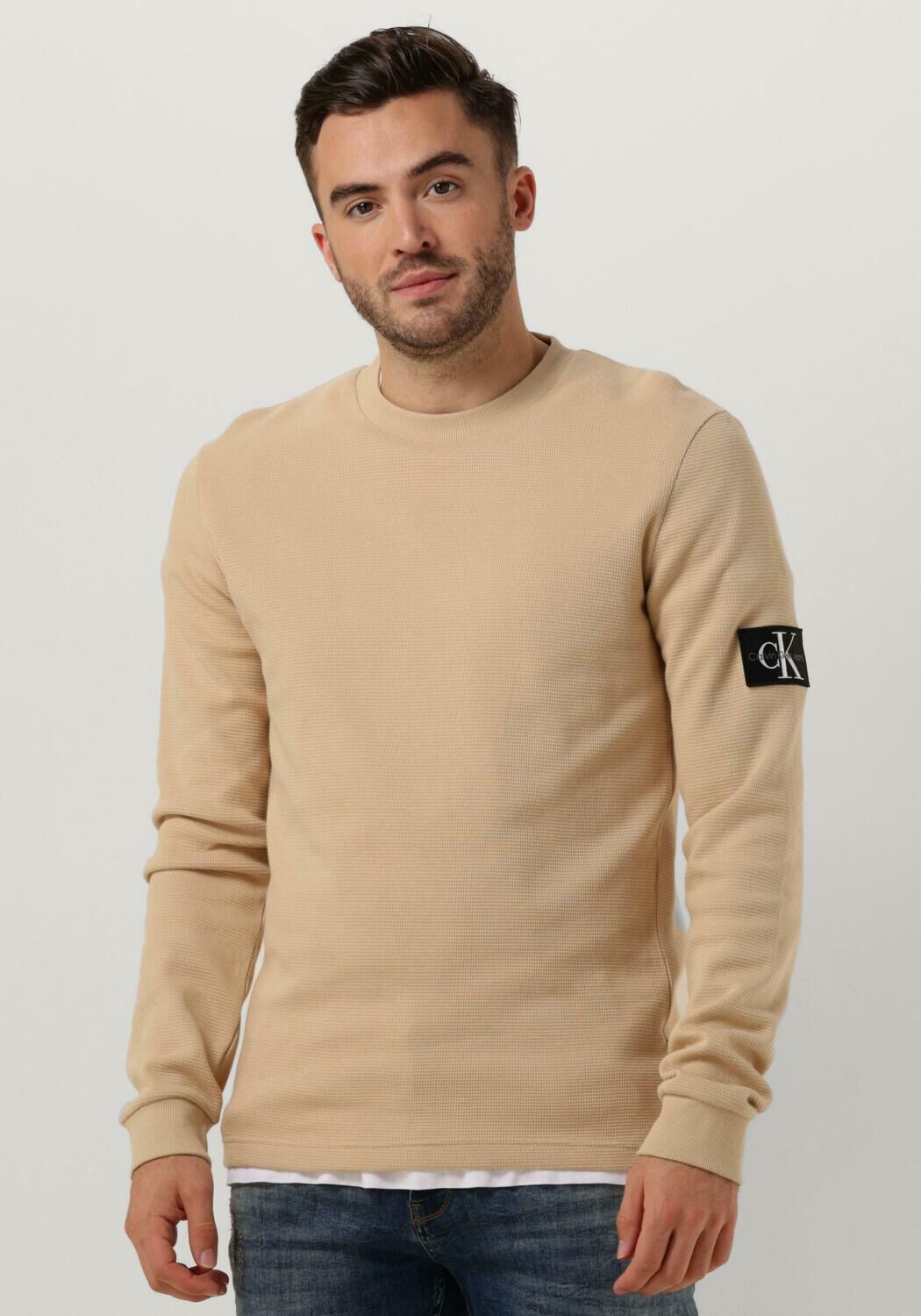 Calvin Klein Shirt met lange mouwen BADGE WAFFLE LS TEE met logopatch