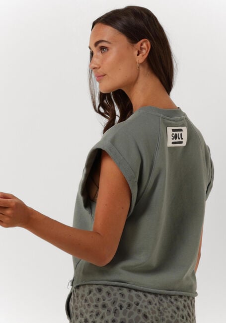 Grijze 10DAYS Sweater CROPPED SHORTSLEEVE SWEATER - large