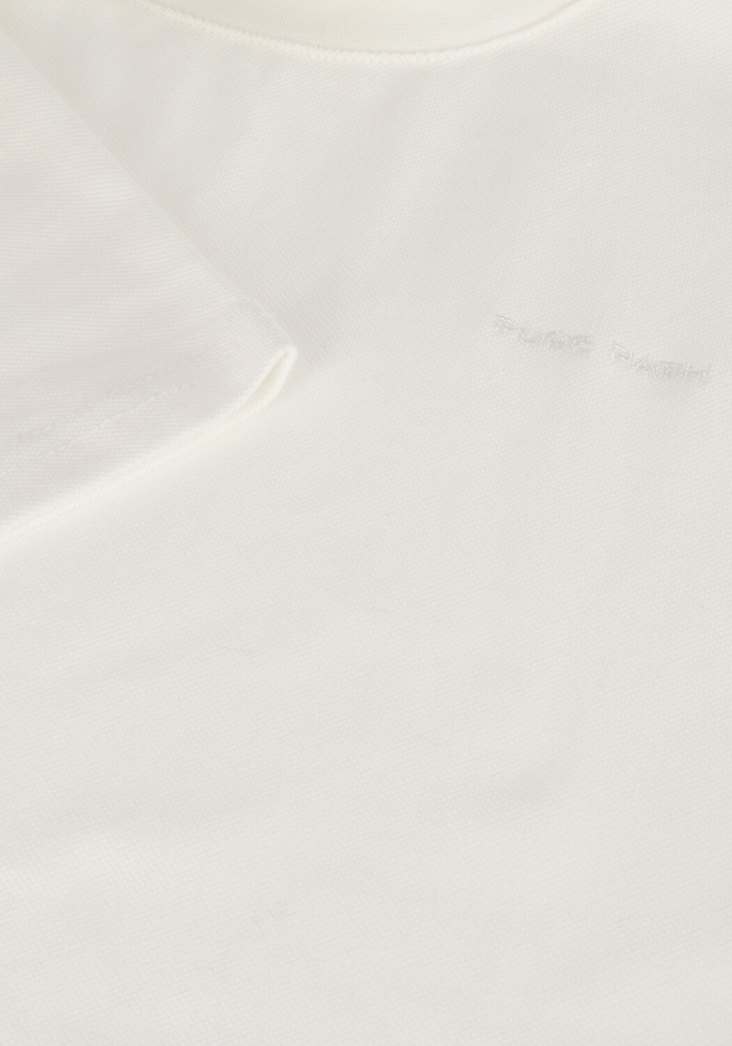 Gebroken wit PURE PATH T-shirt PIQUE THIRT WITH EMBROIDERY ON THE CHEST - large