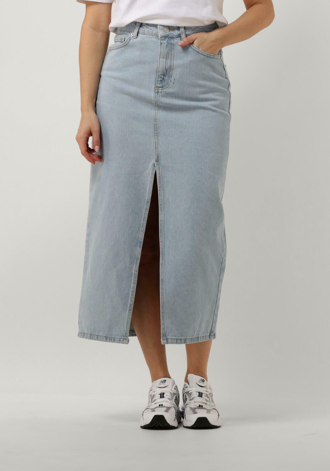 NOTRE-V Dames Rokken Denim Maxi Skirt Blauw