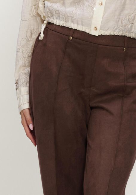 Bruine NUKUS Wijde broek JILL PANTS SUEDINE - large