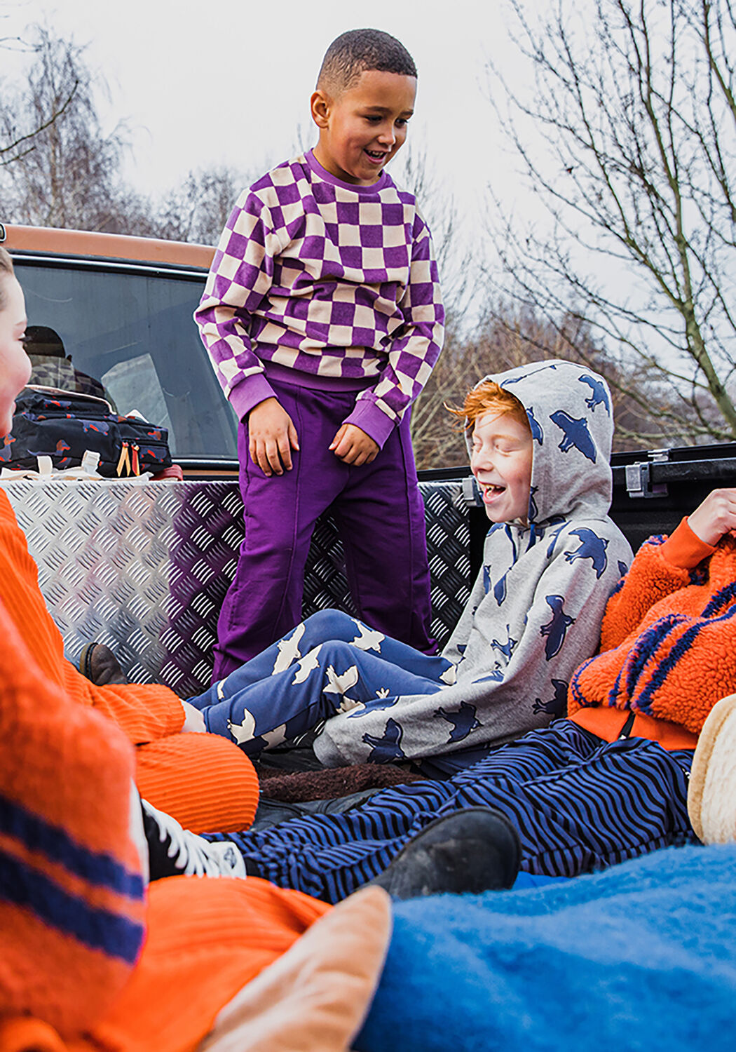 Paarse CARLIJNQ Trui CHECKERS - SWEATER - large