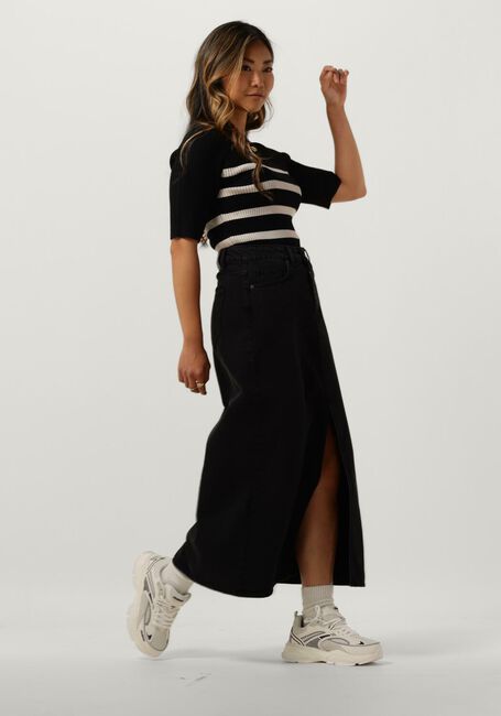 Zwarte CO'COUTURE T-shirt BADOE STRIP MIDI SLEEVE KNIT - large