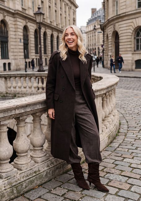 Bruine HAUTE L'AMITI&Eacute; Mantel LIDA TAILOR WOOL COAT - large