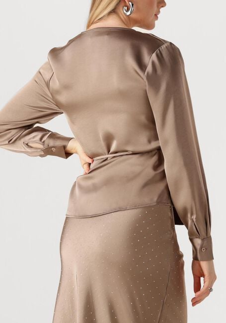 Taupe NEO NOIR Blouses CAPRINA HEAVY SATEEN BLOUSE - large