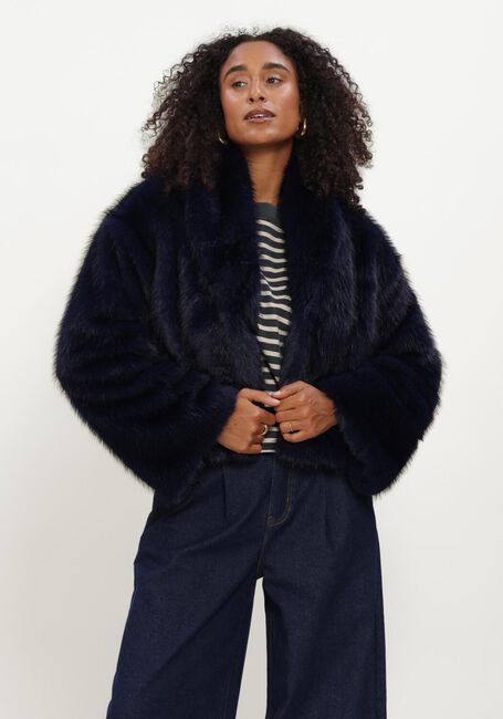 Donkerblauwe STUDIO AMAYA Faux fur jas ZURI JACKET - BLUE - large