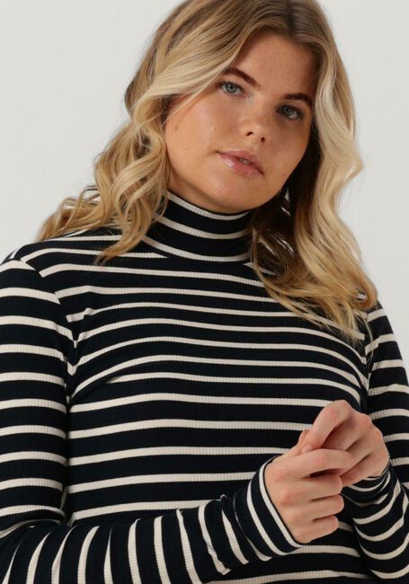 Blauwe PENN & INK Tops & T-shirts COLL NECK STRIPE - large