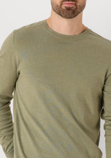 Khaki SELECTED MEN Trui SLHBERG CREW NECK NOOS - large