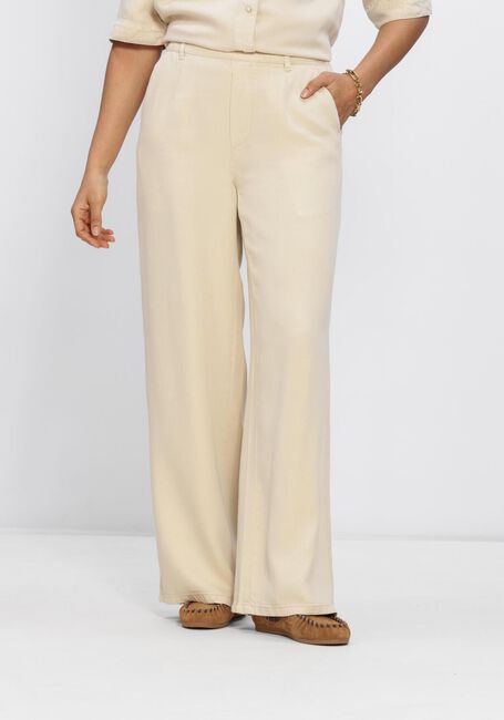 Beige OBJECT Wide jeans OBJFRAME LISA WIDE MW PANTS - large