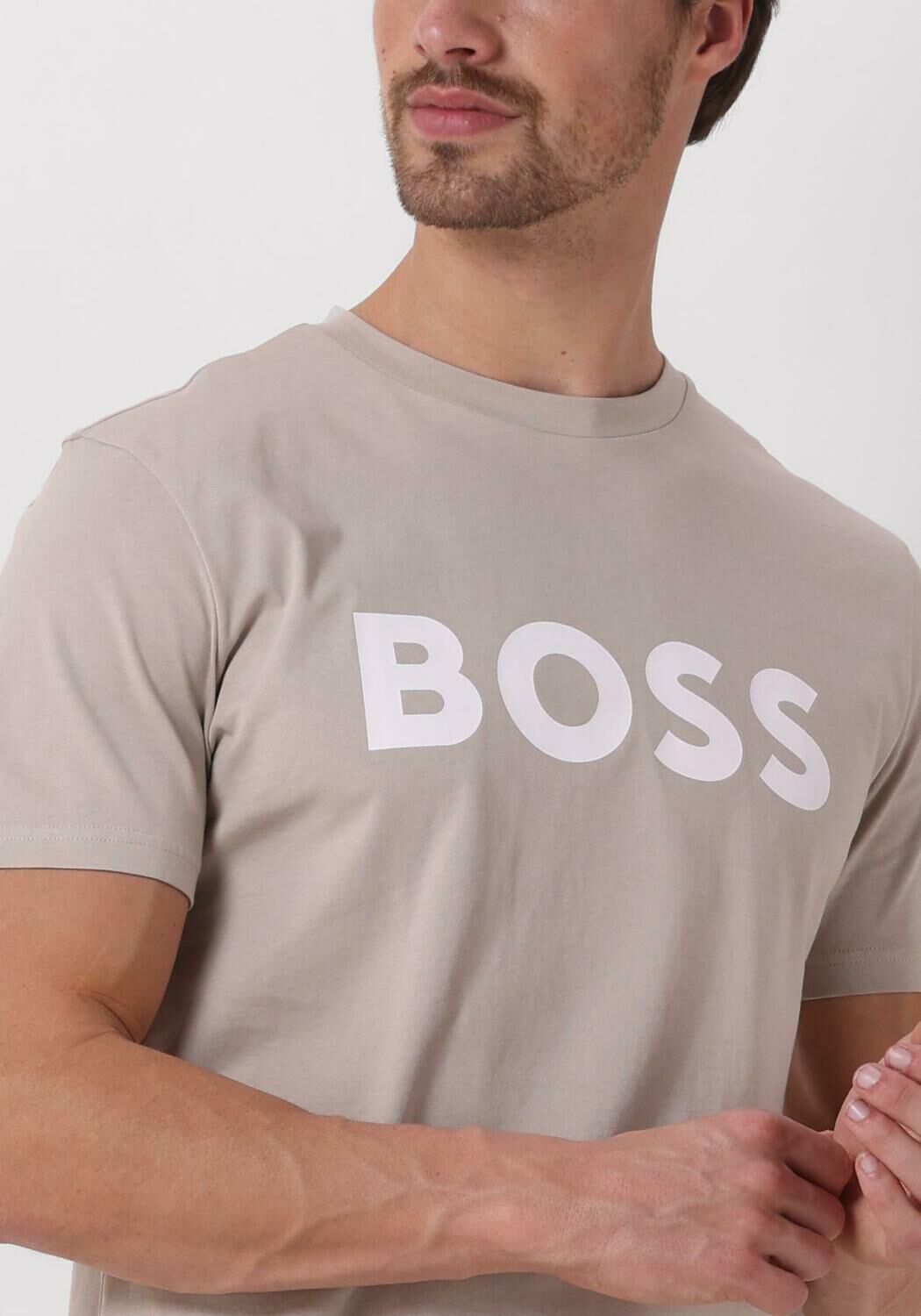 BOSS ORANGE Heren Polo's & T-shirts Thinking 1 Beige