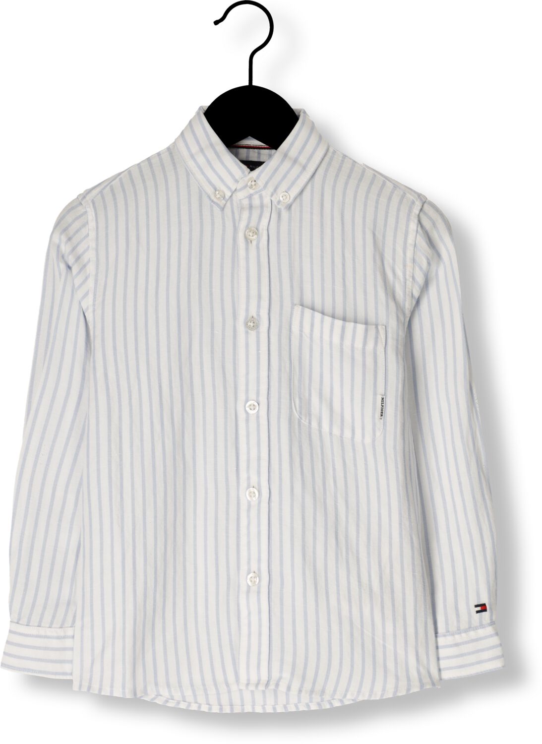 TOMMY HILFIGER Jongens Overhemden Linen Blend Striped Shirt Ls Lichtblauw