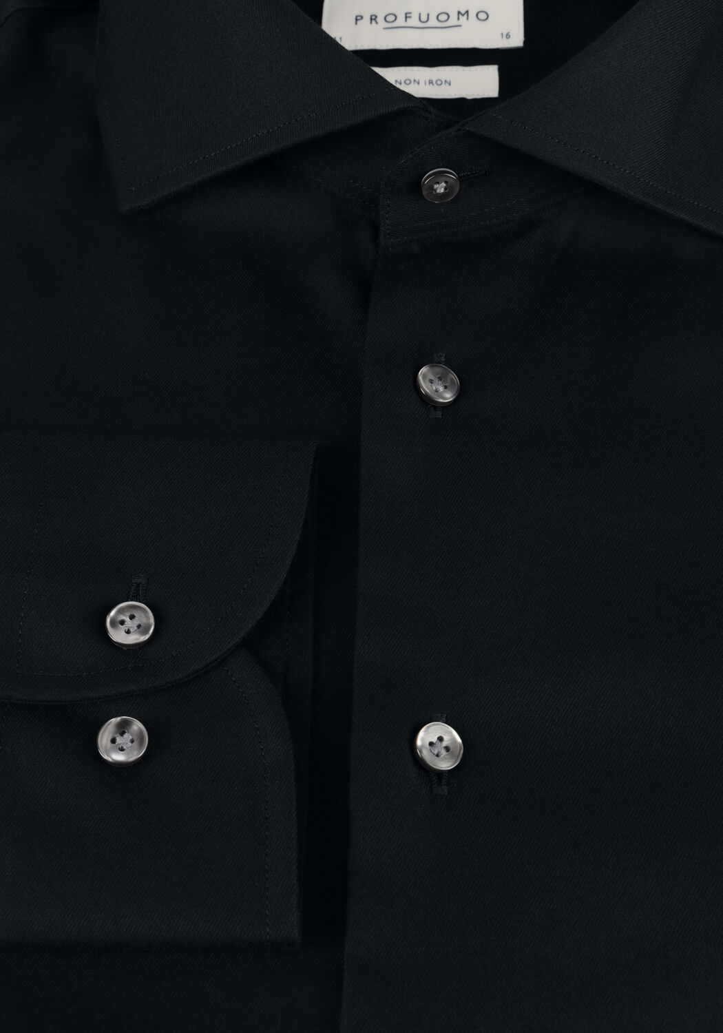 Zwarte PROFUOMO Klassiek overhemd FINE TWILL - SLIM FIT - NON IRON - large