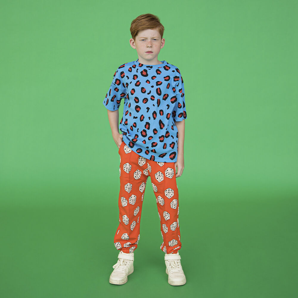 Blauwe CARLIJNQ T-shirt LEOPARD - T-SHIRT OVERSIZED - large