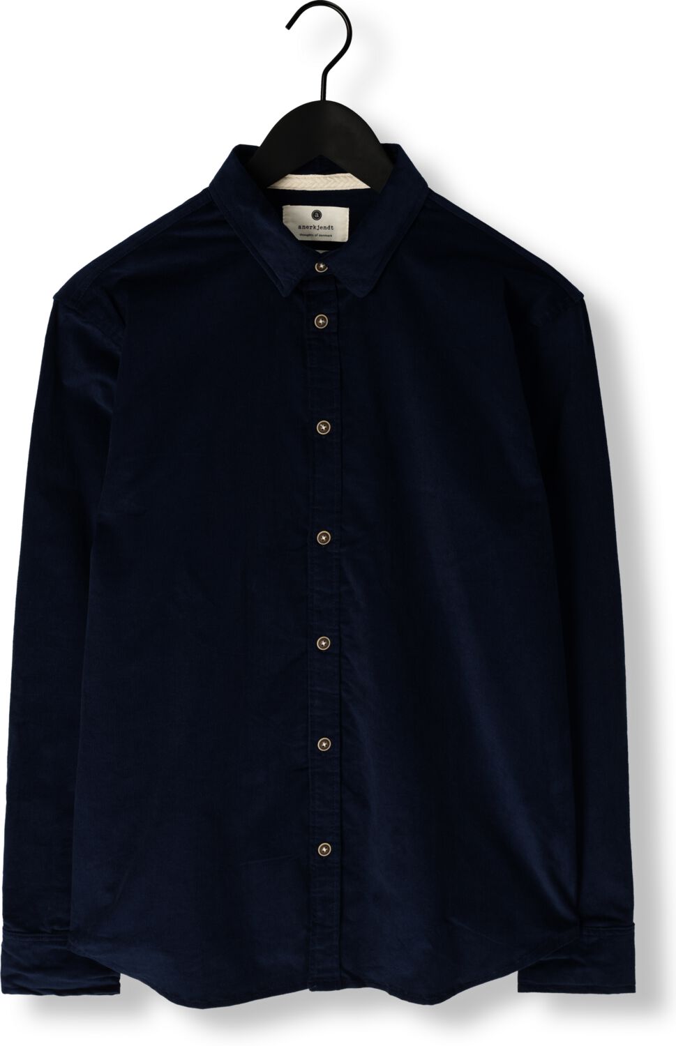 ANERKJENDT Heren Overhemden Akleif Solid Cord Shirt Donkerblauw