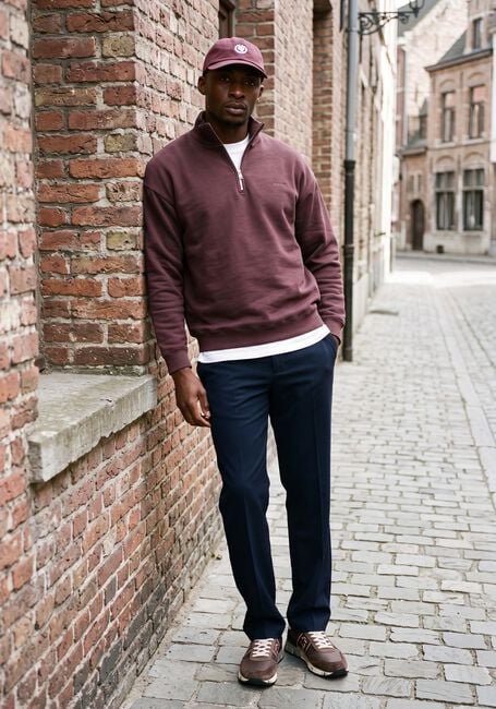 Bordeaux GENTI Sweater HALF ZIP SWEAT - large