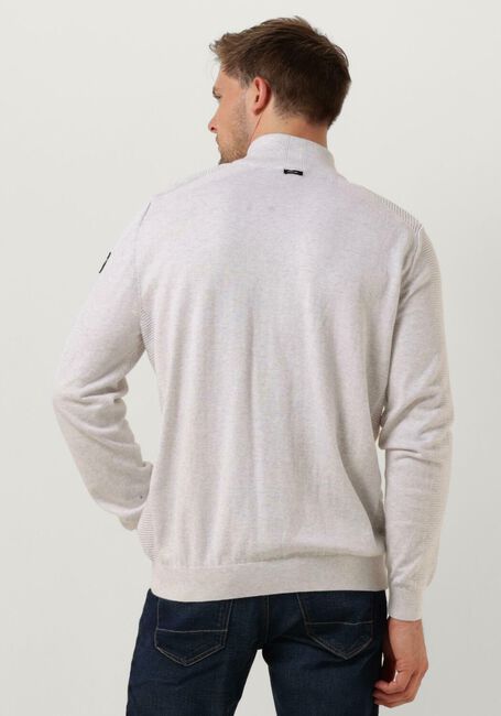 Ecru VANGUARD Trui HALP ZIP COLLAR COTTON STRUCTURE - large