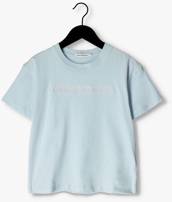 Blauwe CALVIN KLEIN T-shirt RAISED EMBRO LOGO T-SHIRT - large