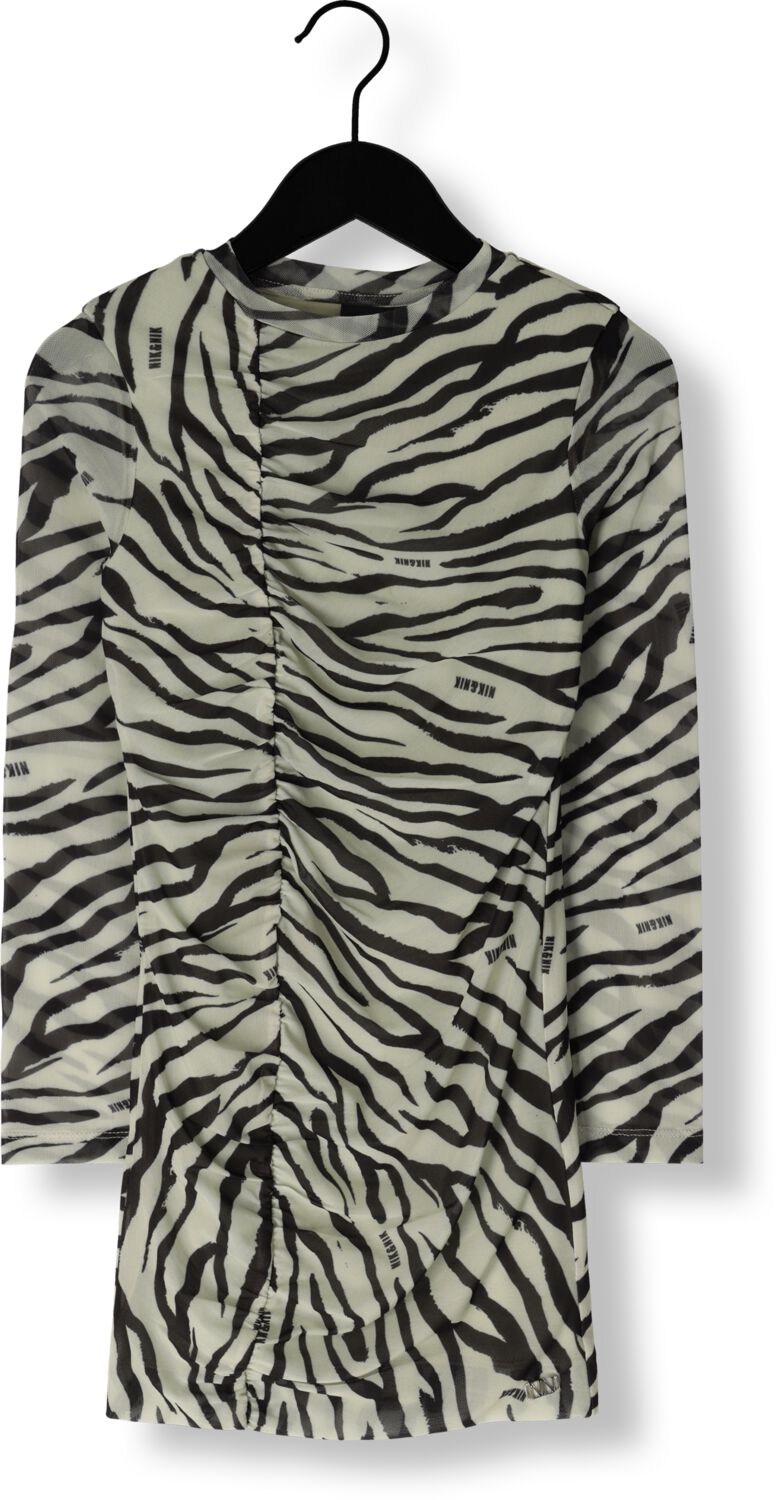 NIK & NIK Meisjes Jurken Zebra Mesh Dress Zwart