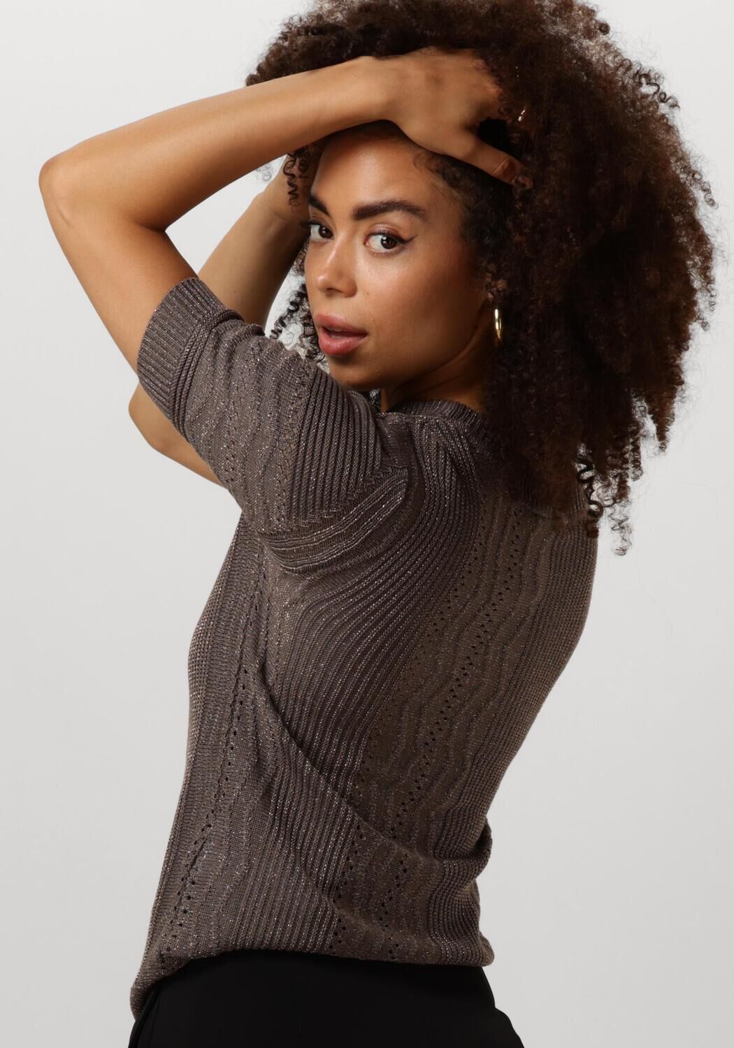 OBJECT Dames Tops & T-shirts Objfriella Knit S s Sli Pullover Groen